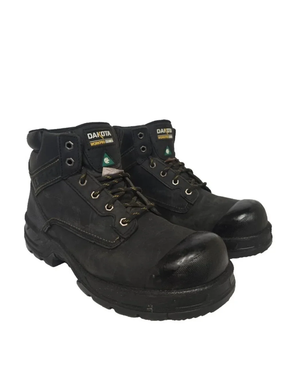 Dakota Men's 6'' 877 Steel Toe Steel Plate Work Boots Black Leather Size 10M